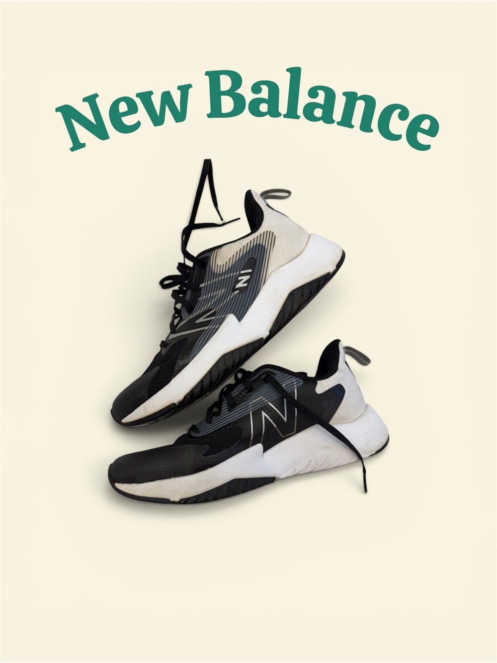 New Balance Black & White Knit Boys Running Shoes